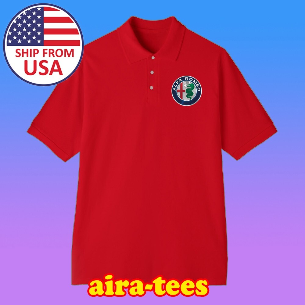Alfa Romeo Racing Sports Car Men's Printed Red Size S-3XL