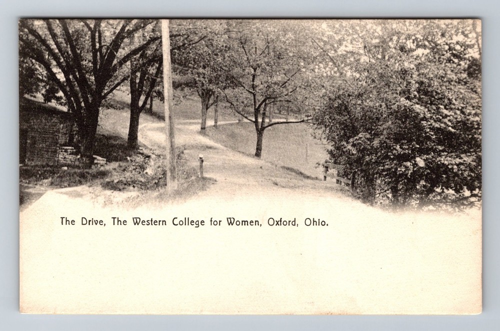 Oxford, OH-Ohio, The Drive, Western College for Women, Antique Vintage Postcard