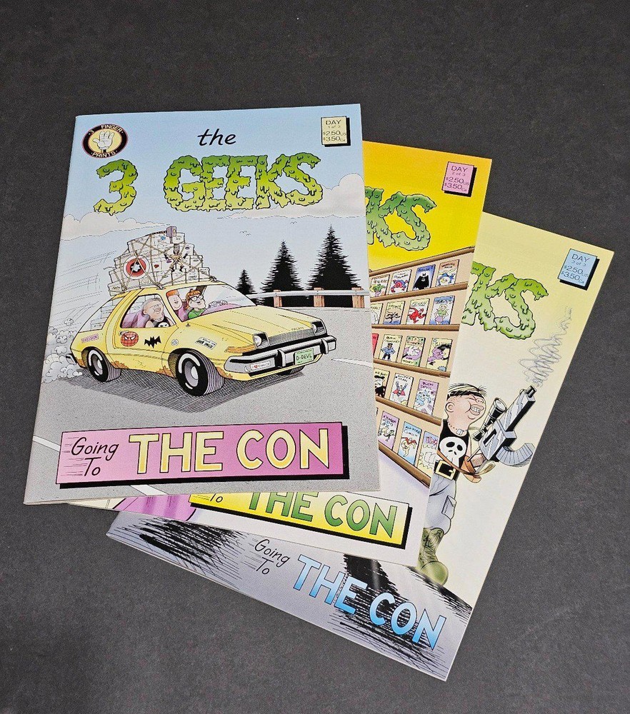 3 Geeks Issues 1, 2, 3 Going To The Con Lot of 3 Vintage Independent Comic Books