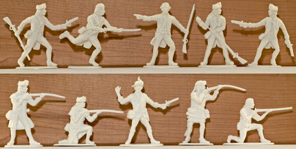 Accurate U.S Militia set #2 - 10 unpainted 54mm toy soldiers in white color-image