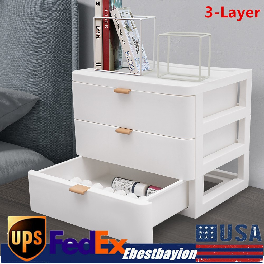 Desktop Storage Box Desk 3-layer Jewelry Box Organizer Jewelry Box With Drawer