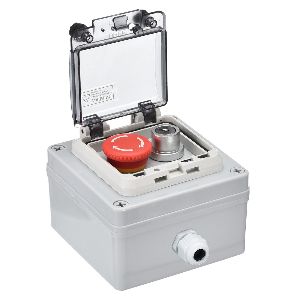 IP67 Waterproof ABS Push Button Box with E-Stop for Electrical Fire Safety-image