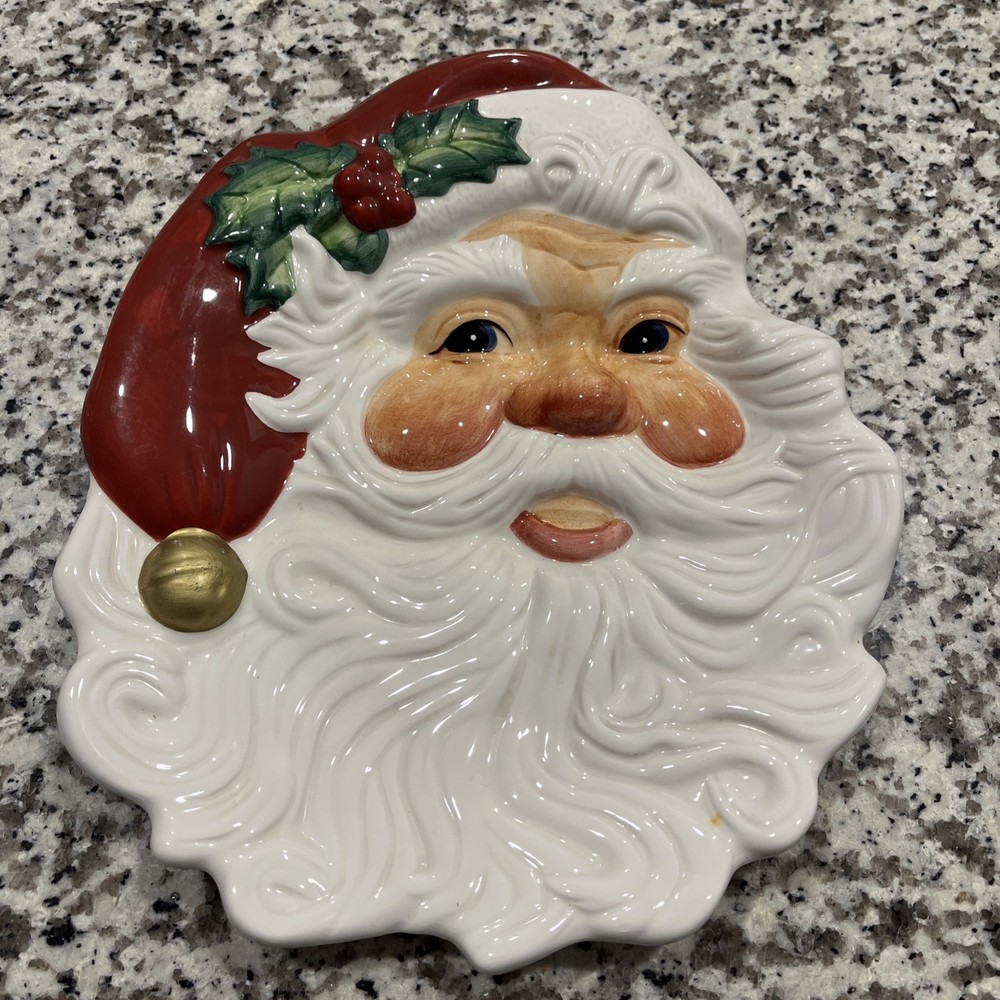 Fitz and Floyd/Omnibus Santa Face Plate/Wall Decor in Excellent Condition