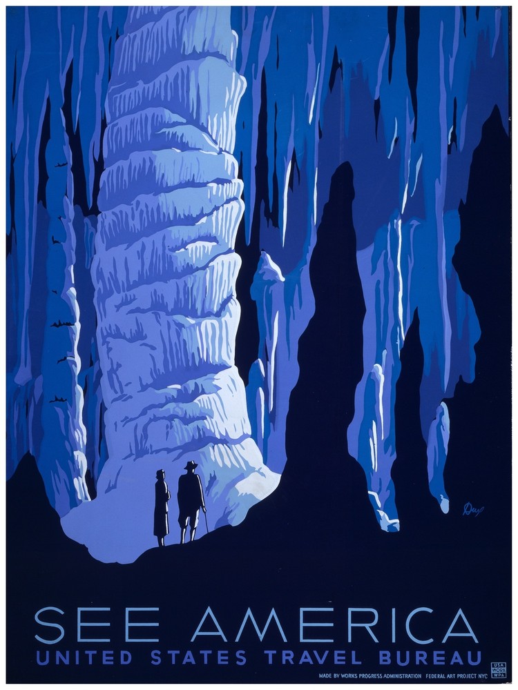 7946.Decoration Poster.Home Room wall fashion art design.See America.Cave.Decor