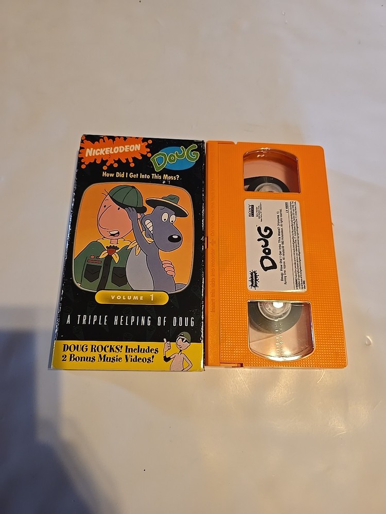 Nickelodeon Doug Volume 1 How Did I Get Into This Mess? Orange VHS Tape 1993