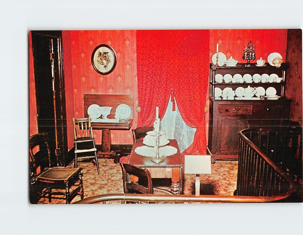 Postcard Dining Room Abraham Lincoln's Home Springfield Illinois USA