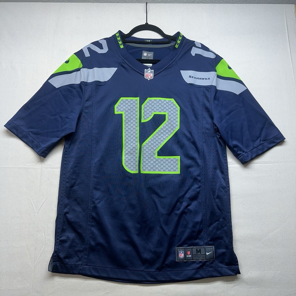 Youth Nike 12th Fan Seattle Seahawks NFL Navy Team Color Game Jersey Sz M