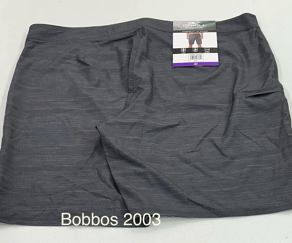 O'Neill Men's Hybrid Standard Fit 2-Way Stretch Shorts, Gray, Size 40