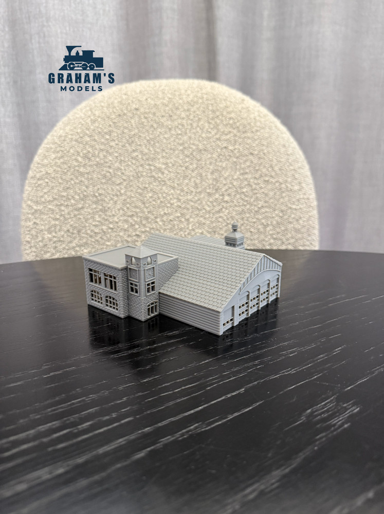 N Scale Fire House - 1:160 Gauge Fire Department - Preassembled & Built
