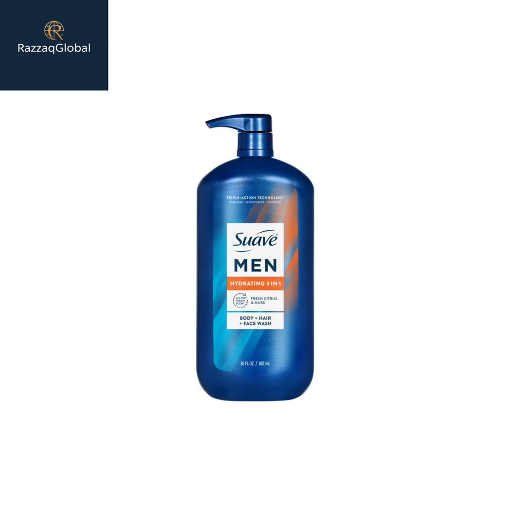 Suave Men 3-in-1 Hydrating Body + Hair + Face Wash 30 fl oz 💪🧴