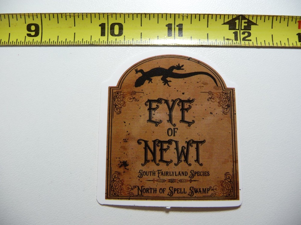 EYE OF NEWT DECAL STICKER WITCHCRAFT POTION SPELL WITCH GOTH LABEL FUNNY