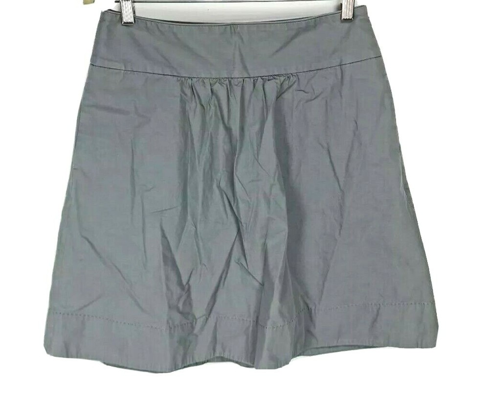 J Crew Gray Mini Plated Skirt Mid Rise Size hidden Zip Women Size 6
