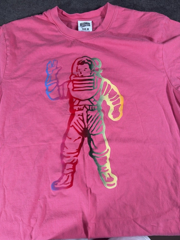 Billionaire Boys Club Shirt Mens Medium Pink BBC Astronaut Space Man Skater Tee