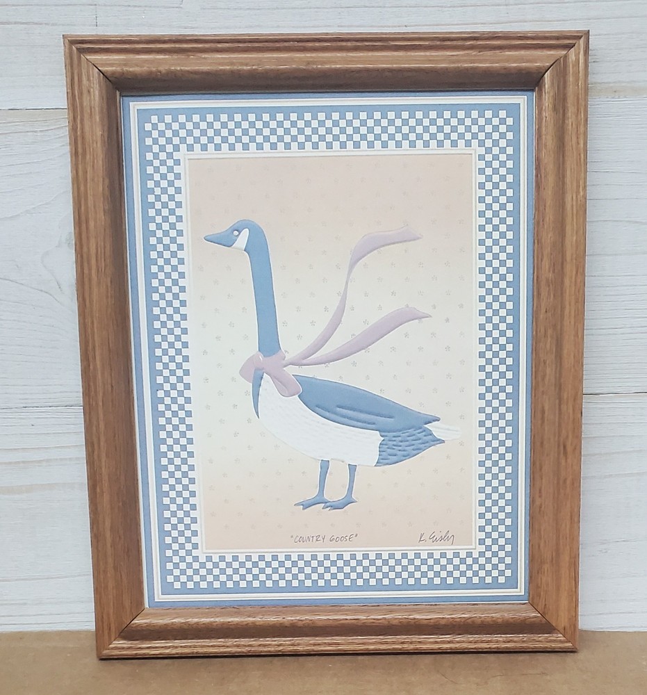 Grandma core decor goose with ribbon oak frame 8x10 framed  wall picture