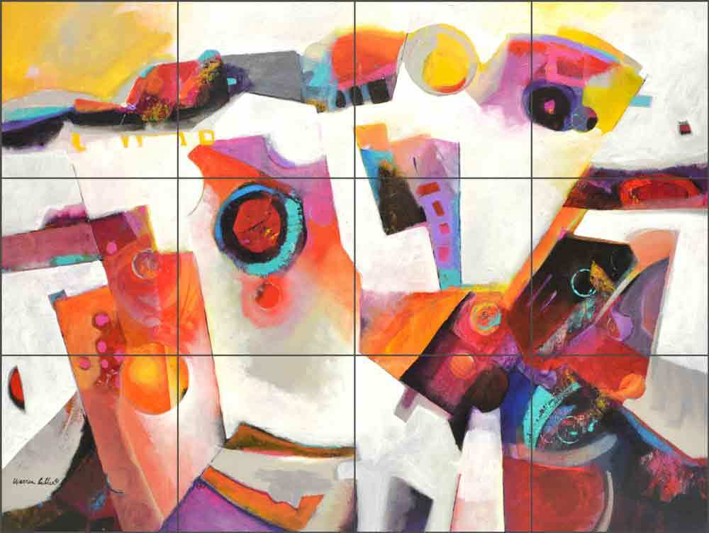 Abstract Tile Backsplash Warren Cullar Art Ceramic Mural WC150