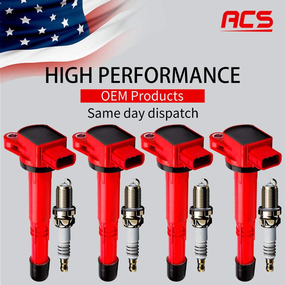 4X OEM New Ignition Coil + 4X Iridium Spark Plug for Honda Accord 2.0/2.4L UF311