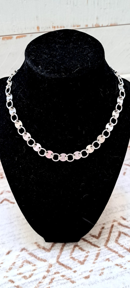 VTG Beautiful Silver Book Chain Necklace