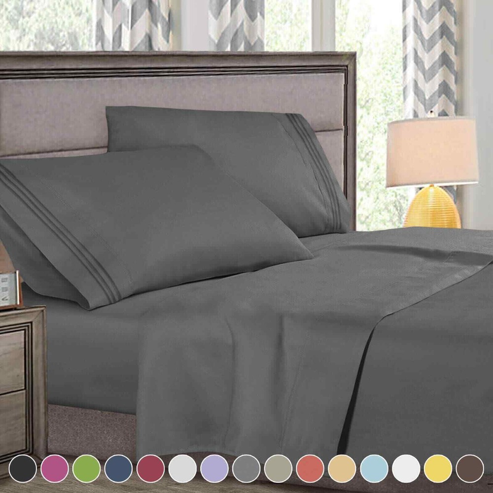 4 Pcs Deluxe Deep Pocket Bed Sheet Set in Queen Size