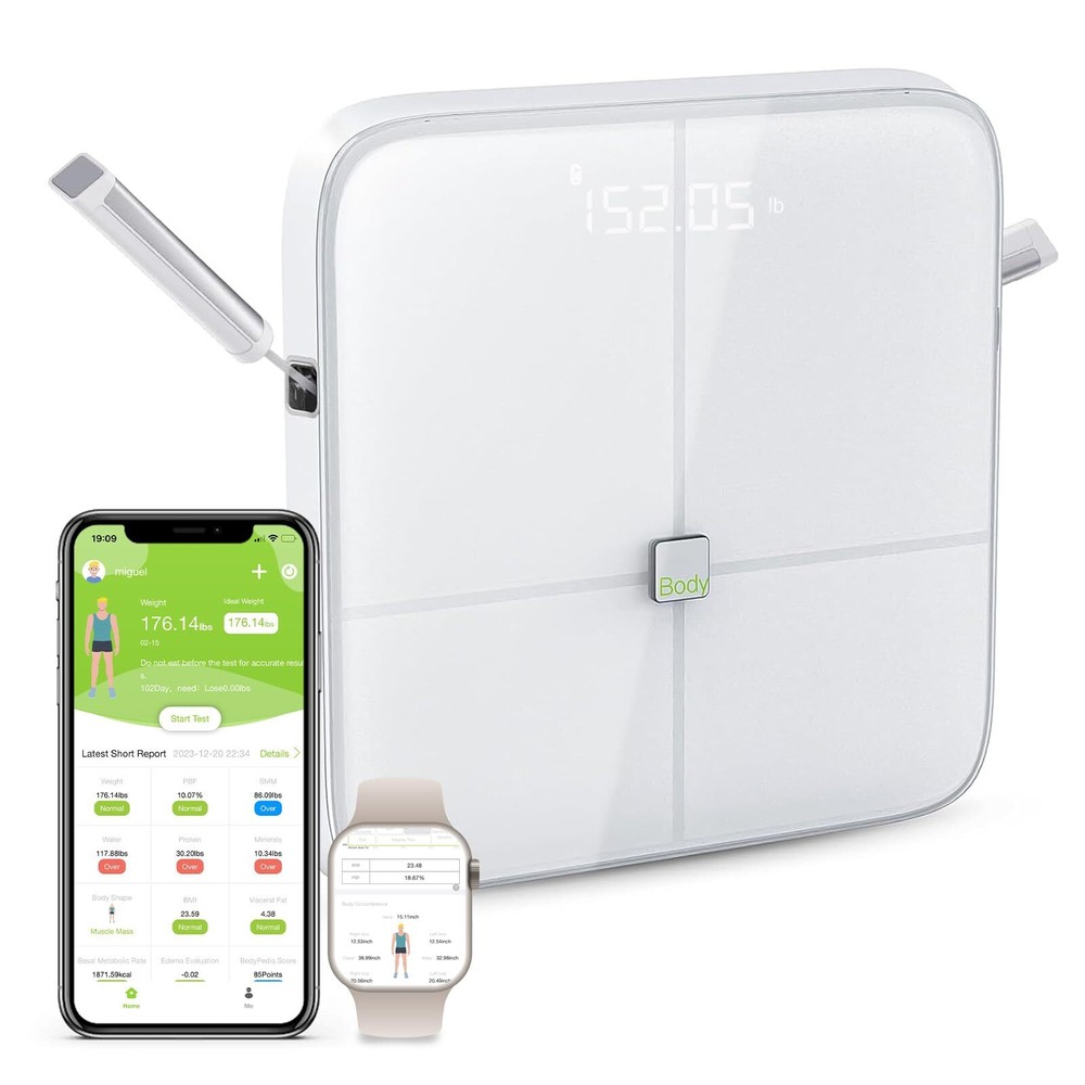Scale for Body Weight and Fat Percentage Body Circumference 8 Electrodes High...