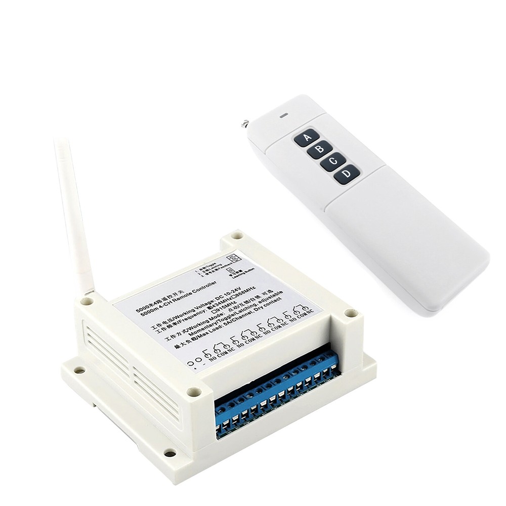 5000m 4CH Wireless Bidirectional FSK Remote Control LED Feedback Switch 434MHZ