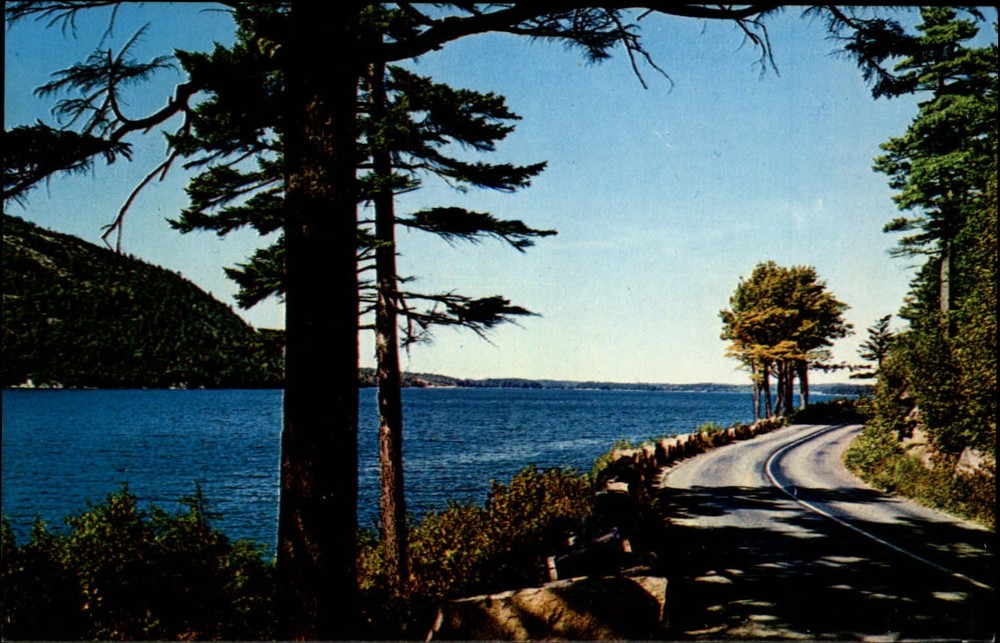 Ocean Drive Acadia National Park Maine vintage postcard s441-image