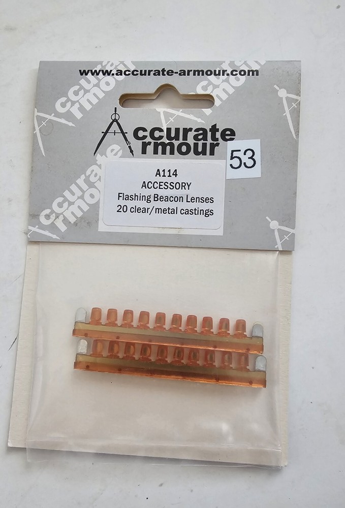 Accurate Armour A114 Accessory Flashing Beacon Lenses 20 Clear/metal Castings-image