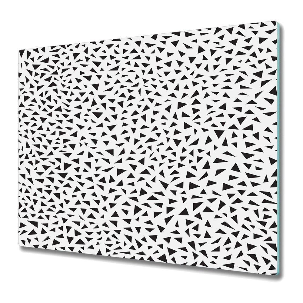 Glass Chopping Board Tiny triangles minimalistic black and white 60x52