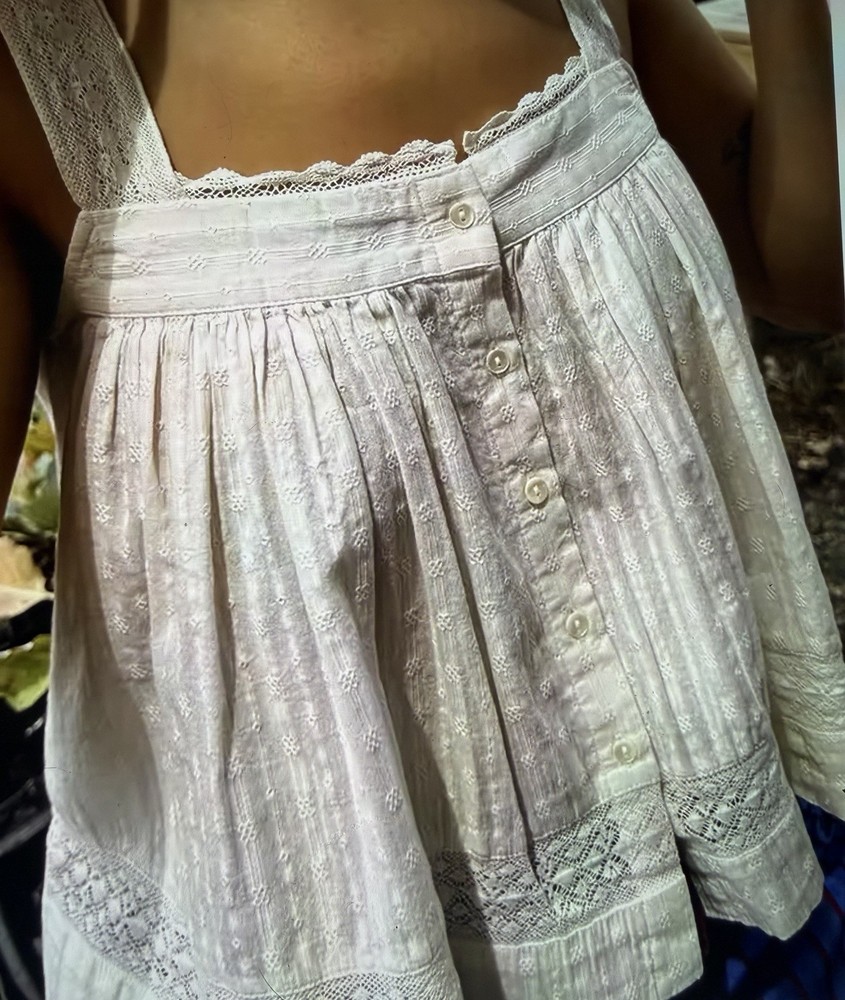 Free People, Anthropologie Bohemian Lace Pleated Button Sleeveless Camisole