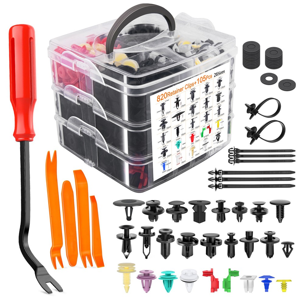 925Pcs Car Push Retainer Clips Door Panel Trim Clamp Fastener Clips Moulding Kit
