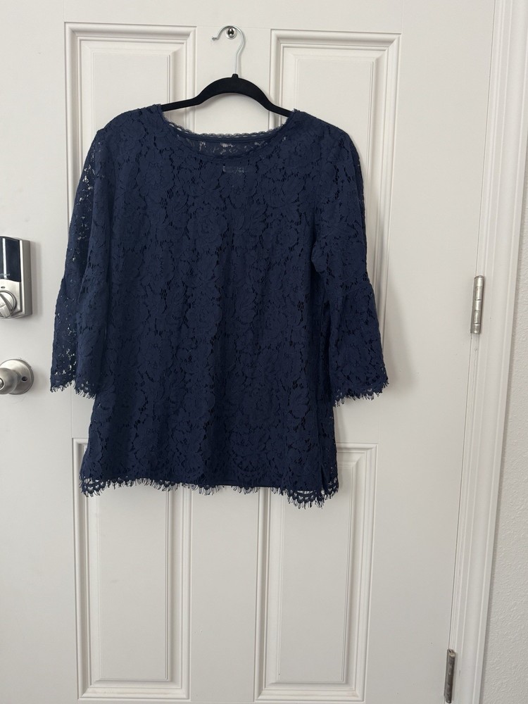 Women’s Blue Lace Blouse, Size M