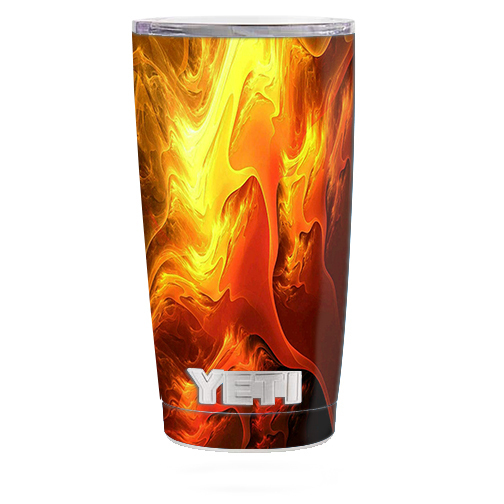 Skin Decal for Yeti 20 oz Rambler Tumbler Cup / Fire Swirl Abstract