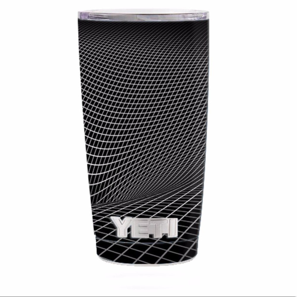 Skin Decal for Yeti 20 oz Rambler Tumbler / abstract lines on black