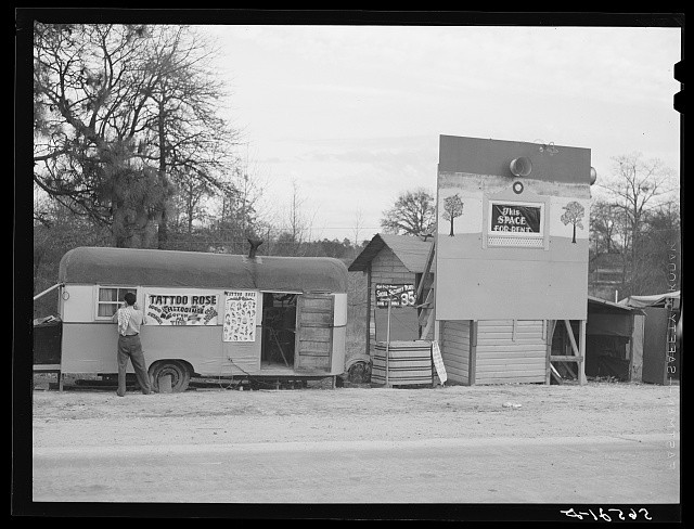 Alexandria Louisiana 1940 Tattoo Rose Trailer Highway Fort Beauregard