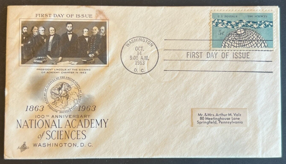 NATIONAL ACADEMY OF SCIENCES #1237 OCT 14 1963 WASHINGTON DC FDC BX6-image