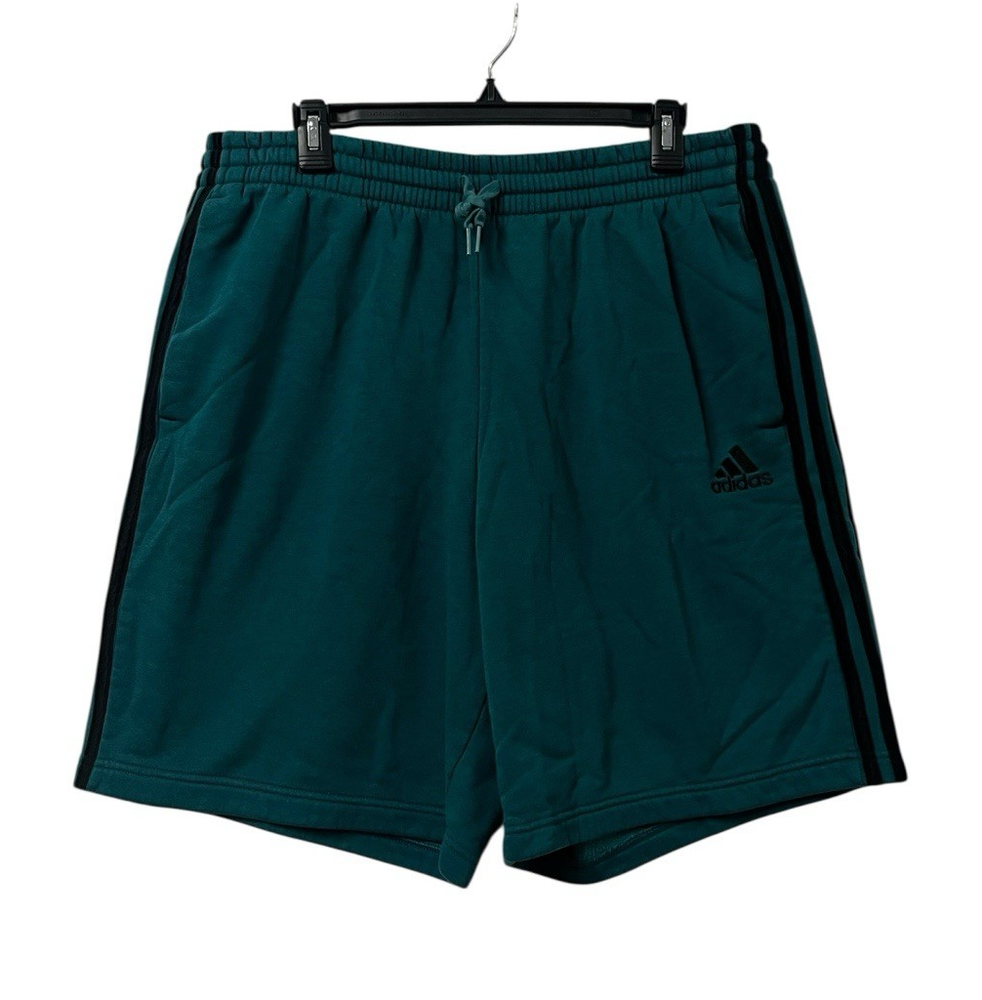Adidas Drawstring Sweat Shorts Men XL Green Cotton Relaxed Fit