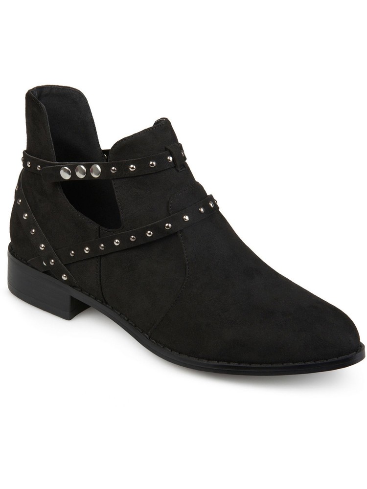 JOURNEE COLLECTION Womens Black Ozzi Pointed Toe Block Heel Ankle Boots Size 7 M