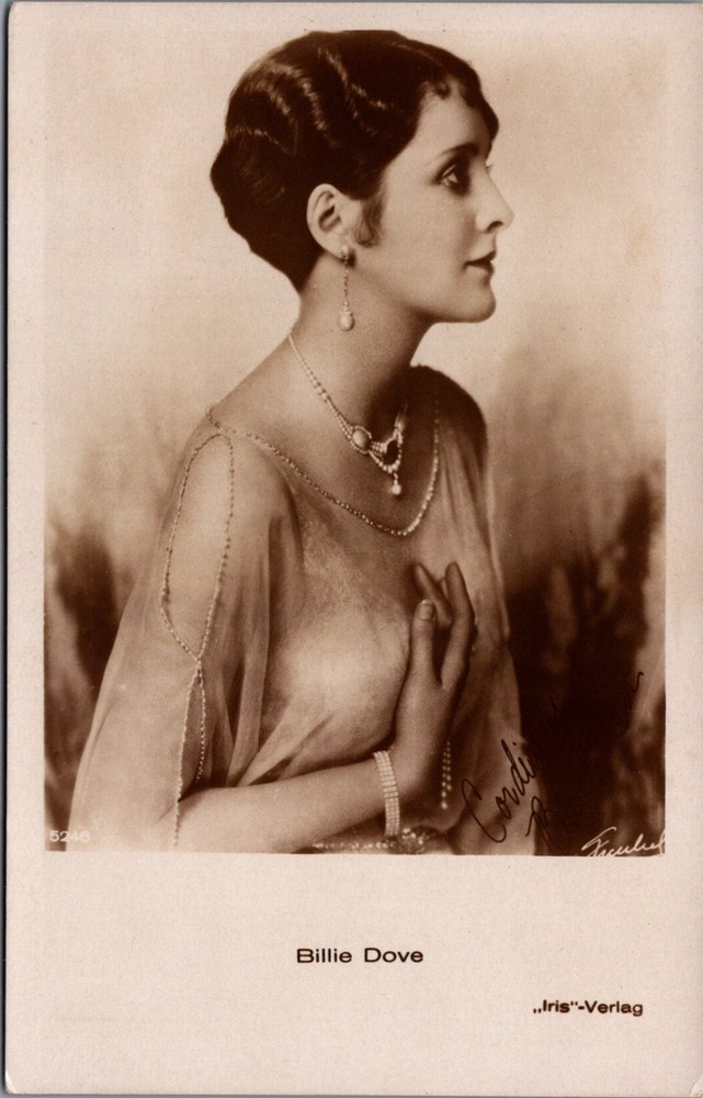 Billie Dove Glamour RPPC Postcard 1920s Flapper Era German Iris Verlag