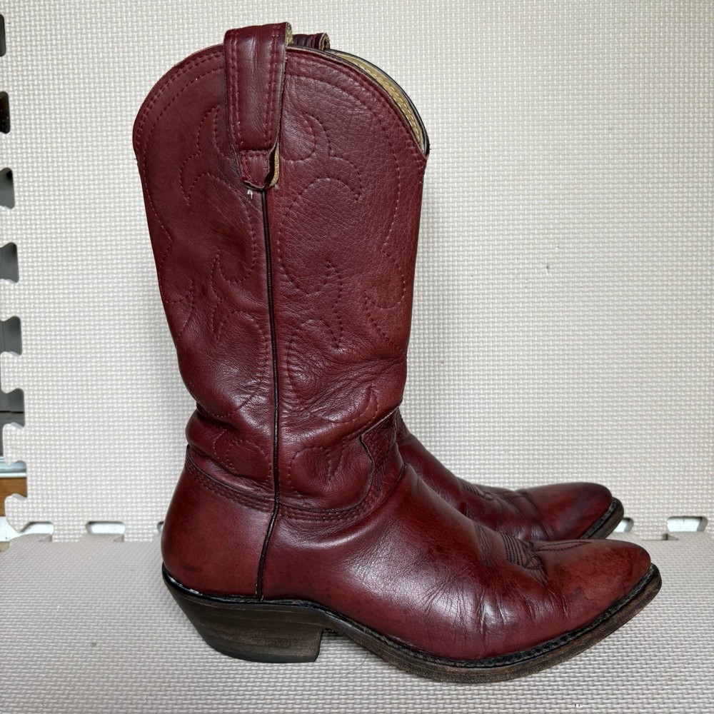 Vintage 1977 Stewart Boot Co Red Leather Cowboy Western Botts Men's Size 10D