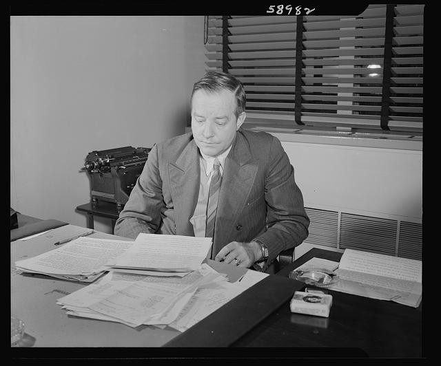 Photo:Man at Desk with Papers Office Portrait 1935 1945