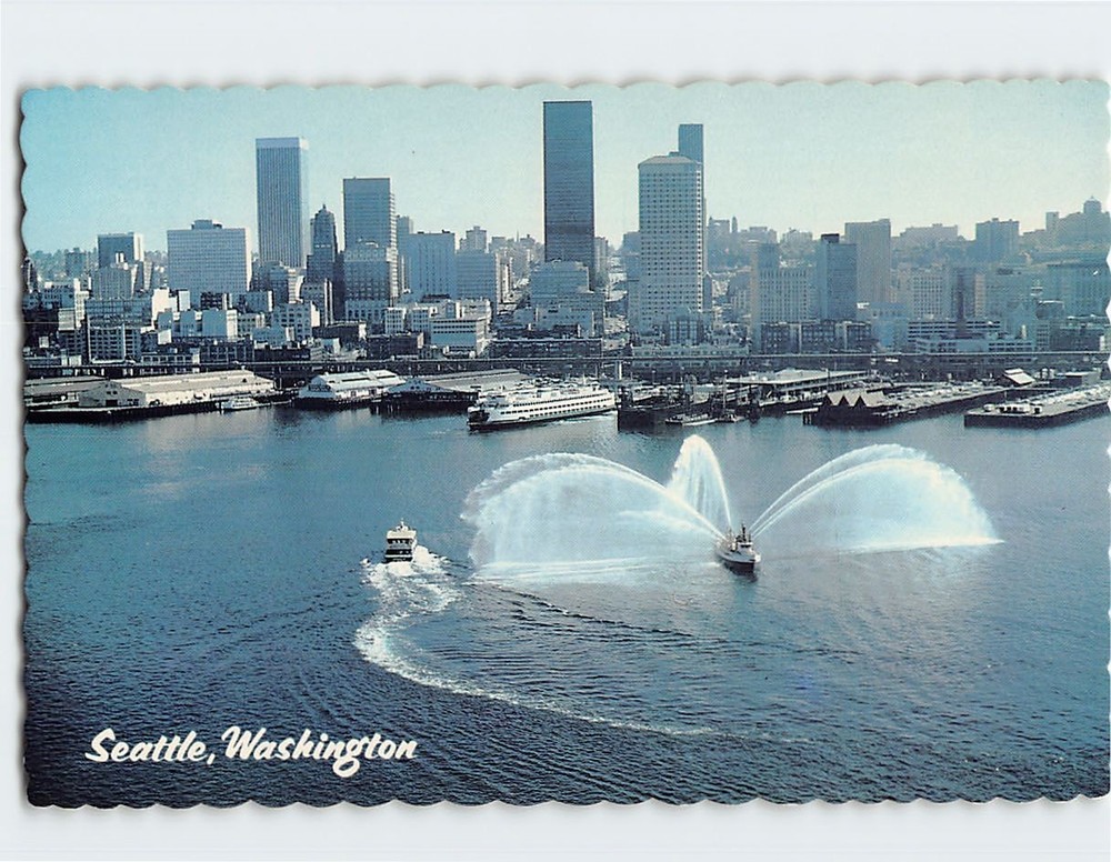 Postcard Aerial View Seattle Washington USA