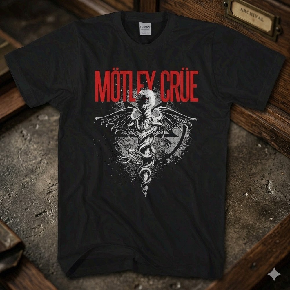 Motley Crue Dr Feelgood Mens T Shirt New Black Rock Band Tee Free Ship