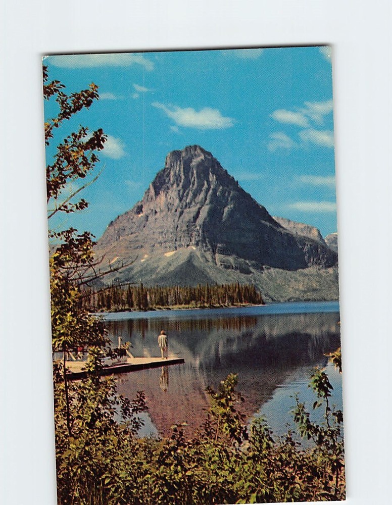 Postcard Mt. Sinopah & Two Medicine Lake Glacier National Park Montana USA