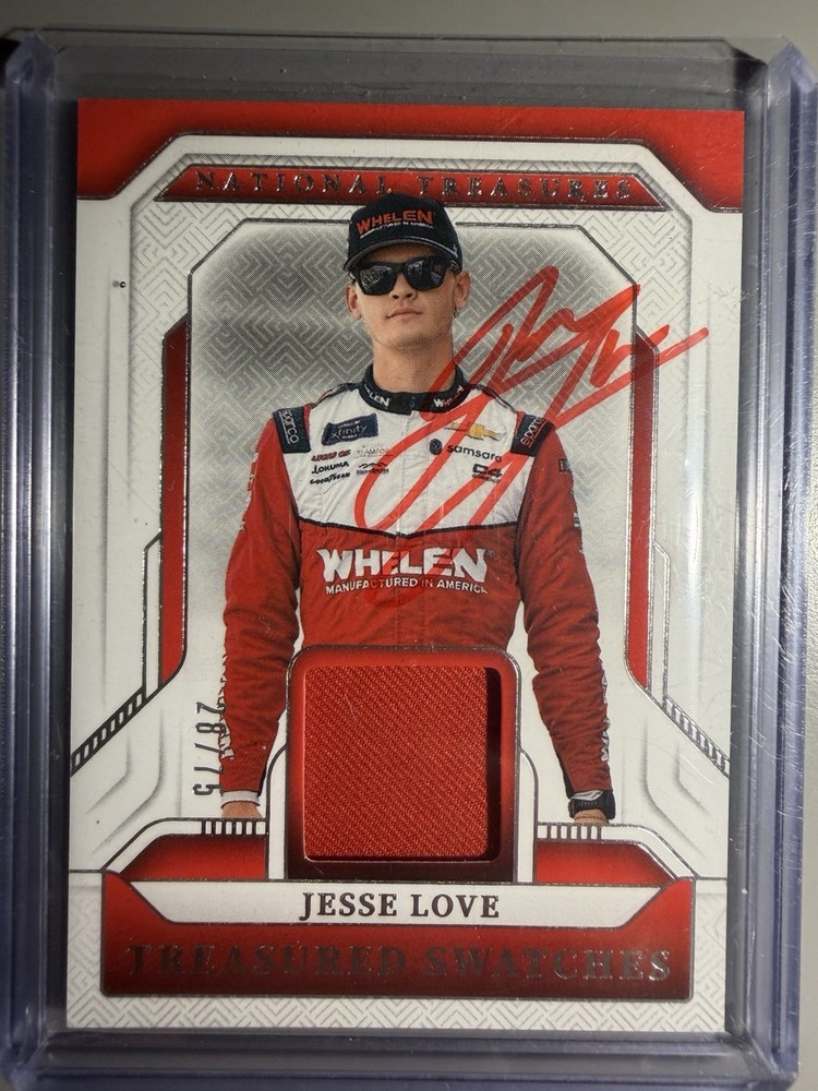 2025 Panini National Treasures Racing Treasured Swatches Jesse Love /75 IP AUTO