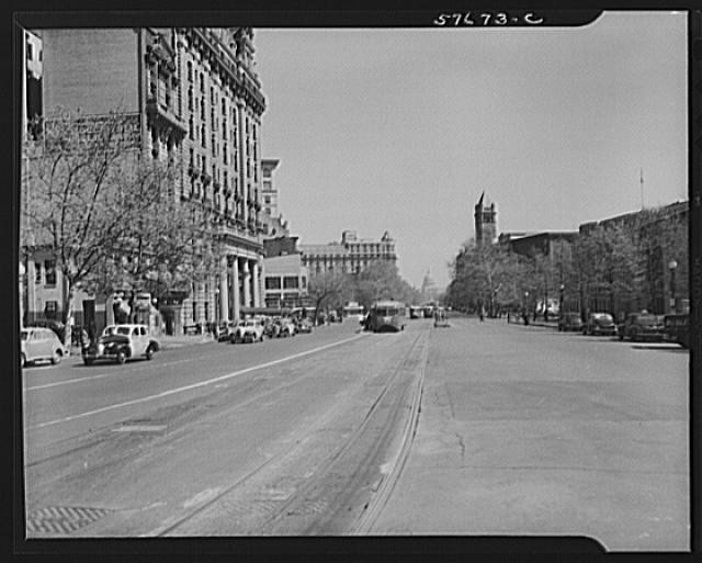 Photo:Washington DC 1940s City Streetcars Downtown Avenue Vintage Cars