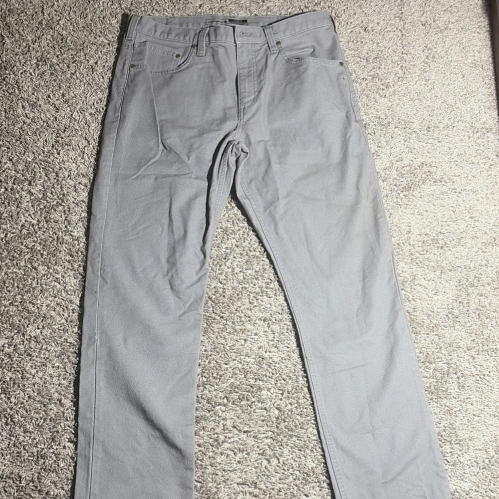Carhartt Rugged Flex Men's Gray Canvas Slim Fit Straight Leg Casual Pants 33x34