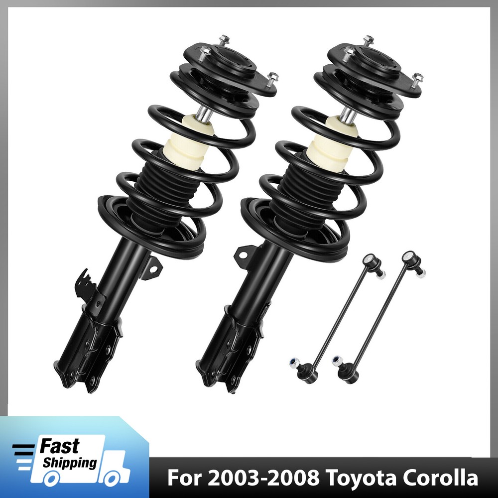 Front Complete Struts W/Coil Spring & Sway Bar Link For 2003-2008 Toyota Corolla