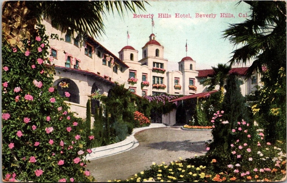 1935 Beverly Hills Hotel CA Postcard - Van Ornum Colorprint Los Angeles