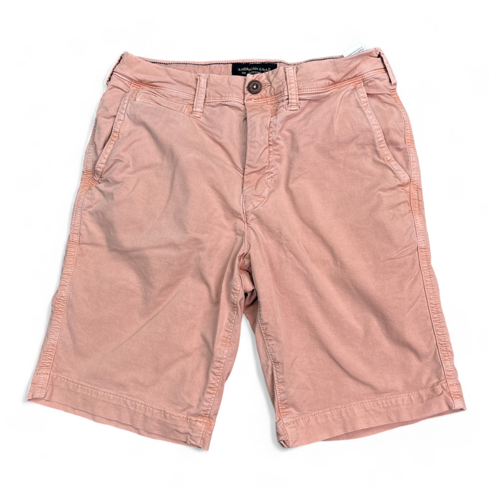 American Eagle Classic Chino Shorts Mens Size 28 Salmon Pink Stretch Casual