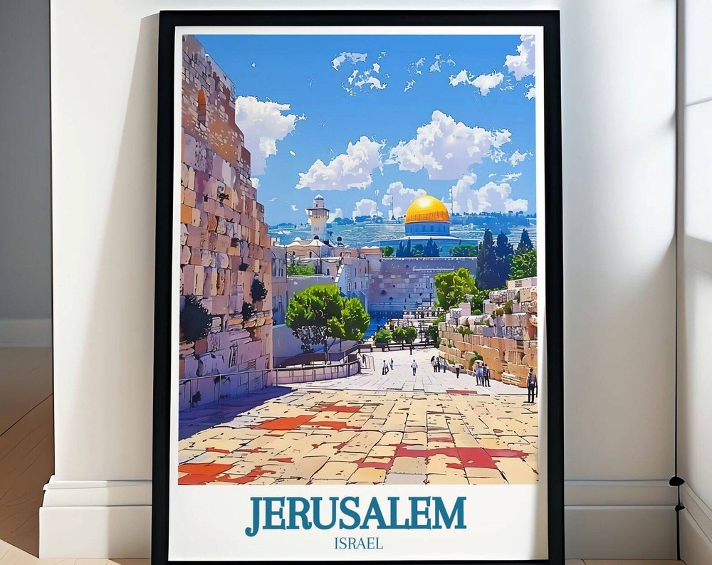 Jerusalem Poster Israel Travel Wall Art Israel Print Of Jerusalem Travel Art