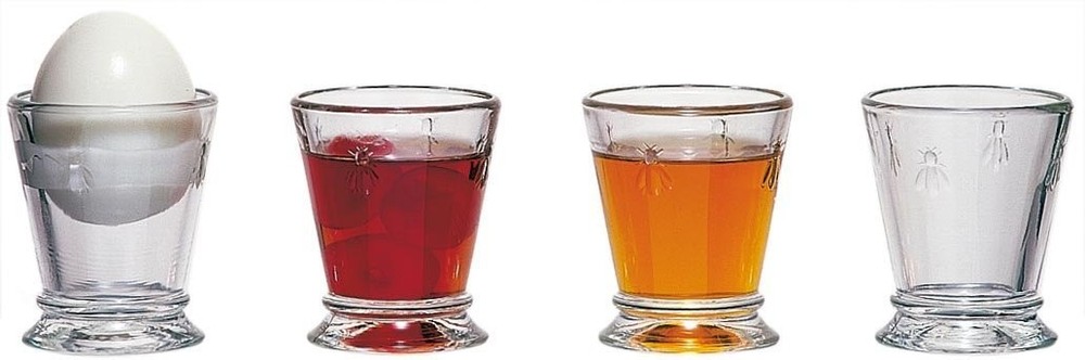 La Rochere Napoleon Bee Embossed Egg Cups & Shot Glasses Set of 6 – Stylish H...